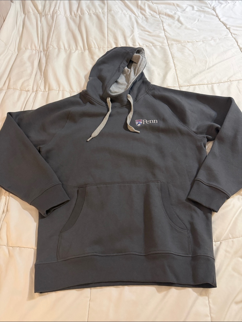 NWOT- Men’s Dark Grey University of Pennsylvania Logo Hoodie Sweatshirt - Large